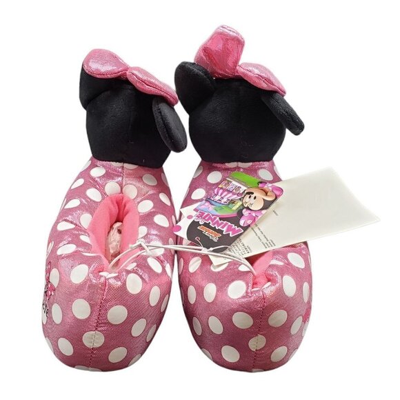 NWT Minnie Mouse Slippers Girls Size 9/10 11/12 Disney Junior Polka Dots NEW - Picture 5 of 9